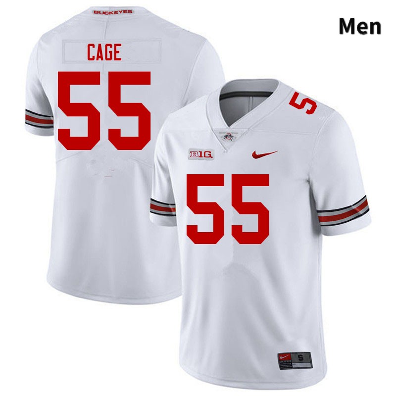 Ohio State Buckeyes Jerron Cage Men's #55 White Authentic Stitched College Football Jersey